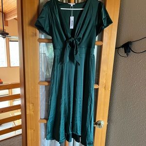 BALTIC BORN POPPY SATIN MIDI DRESS